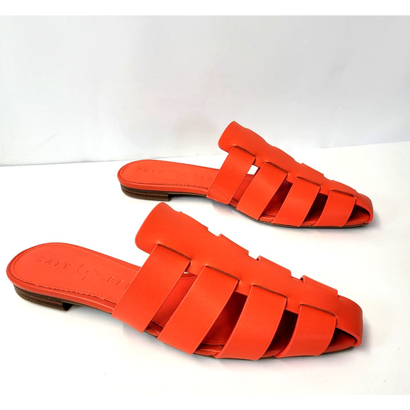 Katy Perry The Confidant Fisherman Shoes Womens Size 8.5M Orange Mule Sandals - Picture 7 of 16